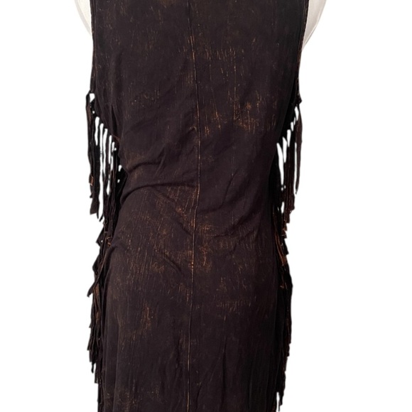 Rock Wangler ,Brown Sleeveless Fringe Dress with Studded Design - Picture 2 of 7